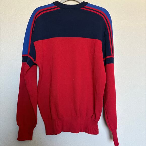 VTG80s Obermeyer ParkCity Wool Apres Ski Sweater Red  XL GaperDay Cabincore - Picture 2 of 8
